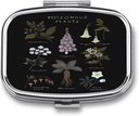 Metal 2 Segment Pill Organizer Travel Friendly Portable Compact Pill Box Cute Pill Case at holde vitaminer, Fish Oil, Kosttilskud, medicin, Tablet til purse, Pocket. (Giftige planter)