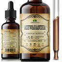 Ashwagandha Kosttilskud - Organic Withania Somnifera Root Extract Liquid Drops - Natural Stress Relief, Mood Booster, Sovehjælp & Calming Support - Non- GMO, Vegansk Formel - 4 fl oz