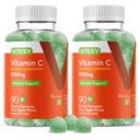 Viteey Chewable C-vitamin Gummies til voksne - 1050mg maksimal styrke immunforsvar supplement - Vegan, Gluten Free - 180 Tæl