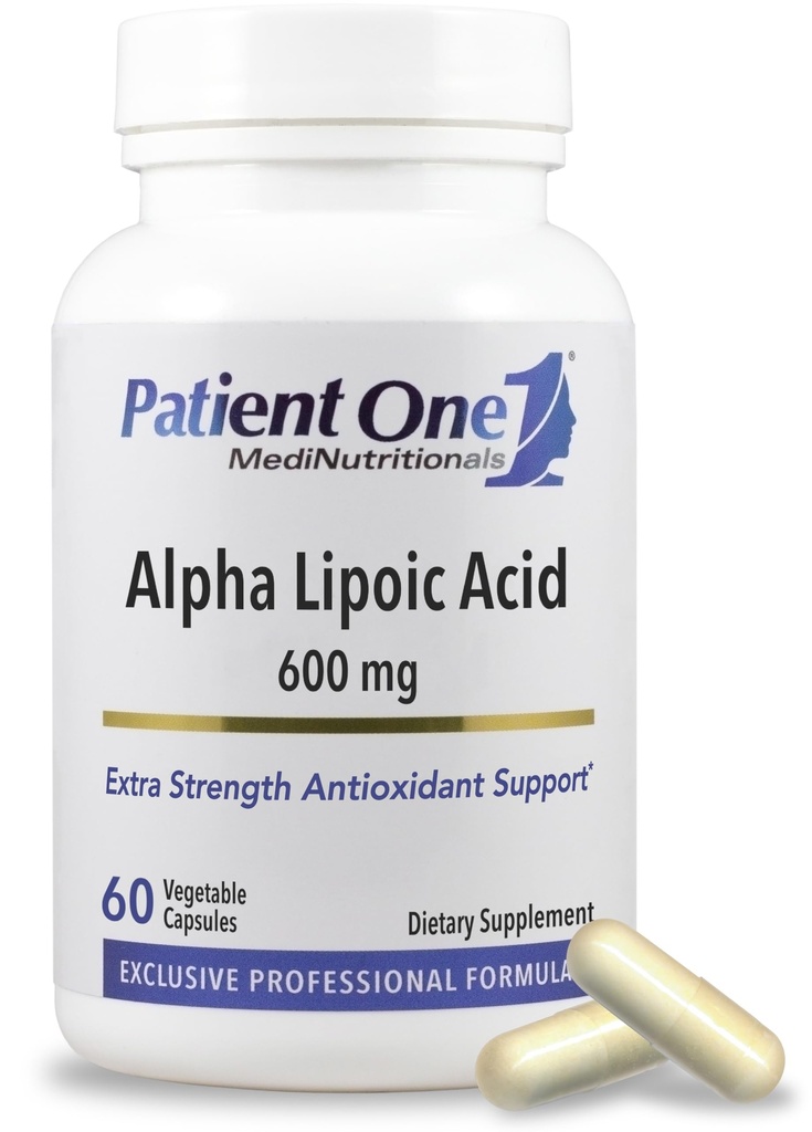 Patient 1 Alpha Lipoic Acid (ALA) 600 mg 6. 4; antioxidant supplement til understøttende nerve og leversundhed *