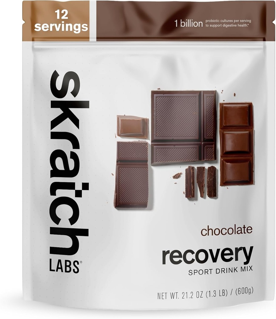 Skrattch Labs Post Workout Inddrivelse Drink Mix med chokolade, (21.2 oz, 12 Servere) med komplet mælk protein af Casein, Whey, Probiotika, Gluten Free, Kosher, Vegetarisk