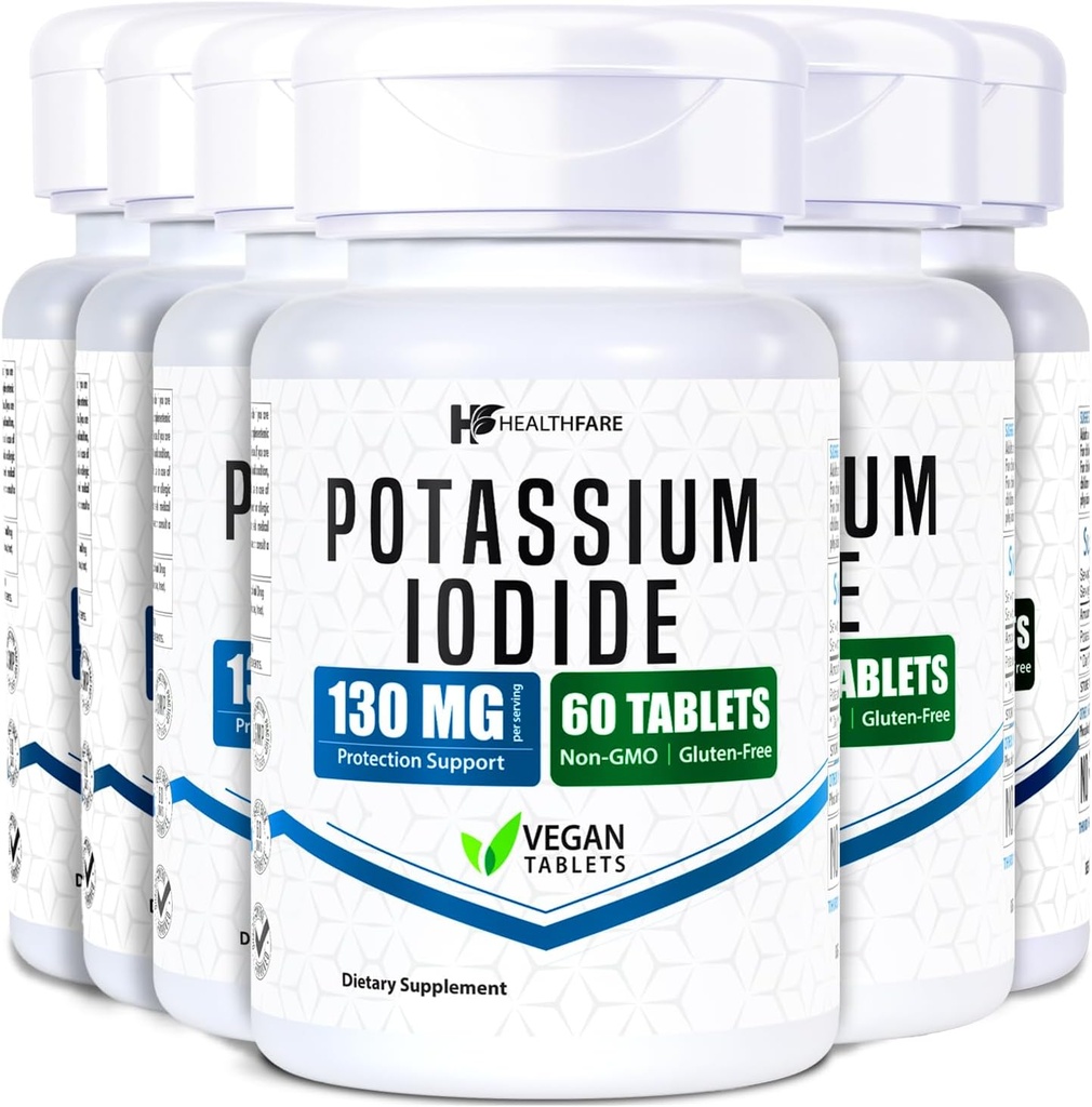 HealthFare Kalium Iodide Tablets against 124; 130 mg against 124; 360 Fast- opløsning Tablets (6 Pack) against 124; Ki Pills against 124; Long Hylde Life against 124; Non- GMO
