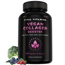Vital Vitamin Vegan Collagen Booster - med Silica og Hyaluronsyre - Plantbaserede Collagen Kosttilskud - Understøtter hår, hud, negle og joints - 60 kapsler