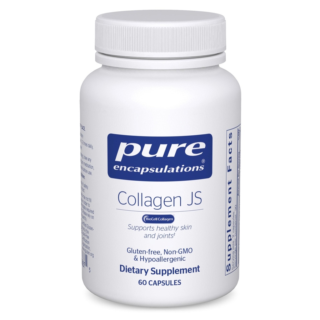 Ren indkapsling Kollagen JS - Hud og fælles sundhed * - 1000 mg hydrolyseret Biocell kollagen - Gluten Free & Non- GMO - 60 kapsler