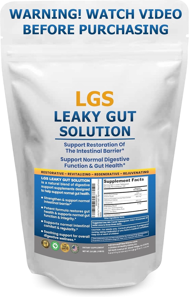 Leaky Gut Reparation w / L Glutamin & Prebiotics- Gut Gendannelse, Leaky Gut Health Powder - Leaky Gut Reparation Kosttilskud til IBS, fordøjelig Restaurering & Gut Lining Support - Inkluderer Guthealth Assist Book