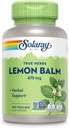 SOLARAY Lemon Balm Aerial 475 mg - Healthy Mental Calm and Relaxation and Rest Support - Whole Aerial for Full Nutrient Profile - Non-GMO, Vegan - 100 Servings, 100 VegCaps