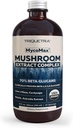 MycoMax Mushroom Complex - 70% Beta Glucans, Max Potency Mushroom Supplement, US Grown + Ultrasonisk Extraction - Lions Mane, Cordyceps, Reishi & mere - fremmer kognition, Immunitet, energi - 8 oz.