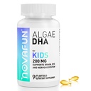 Algal soufusion Omega-3 & DHA Softgels for Kids, Brain, Eye and Heart Health, Cognitive & immunfunktion, Learning, Social Development - Non- GMO - 200 mg - 45 Day Supply - 90 ct
