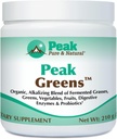 Peak Pure & Natural Peak Greens Support pH Balance og Alkalinitet Budding- 124; Superfood Green Drikke Pulver Budding- 124; Blanding af Gæret Græs, Vegetabilsk, & Frugt- 124; Digitalt Enzyme & Probiotisk Pulver