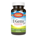 Carlson - E- Gems Elite, 400 IE E-vitamin med tocopheroler & tocotrienoler, Heart Health & Optimal Wellness, Antioxidant, 60 bløde geler