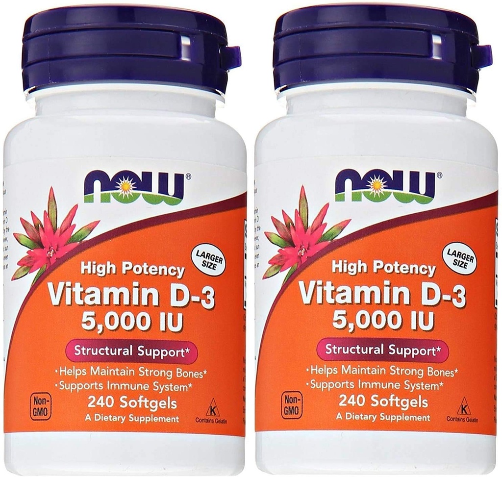 Foods Vitamin D3 5000 IE, 240 softgel (pakke med 2)