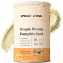 Sprut Living Organic Pumpkin Seed Protein Powder, Unflavored, 20 Grams of Plant Based Protein Powder without kunstige sødestoffer, Non Dairy, Non- GMO, Vegan, Gluten Free (1 Pound, 30 Servere)