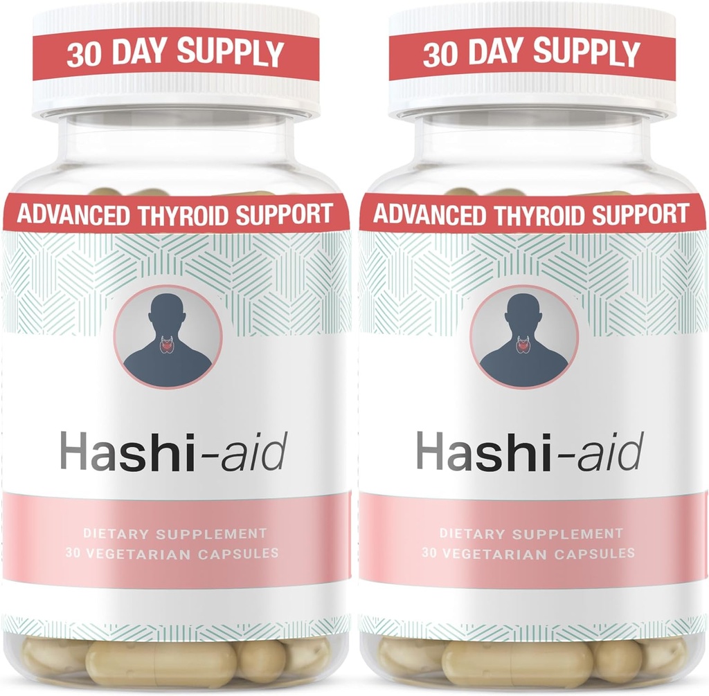 IBDassist ™ Hashi Aid Thyroid Support til kvinder & mænd - Thyroid Supplement til Hashimotos sygdom & Hypothyroidisme * - med Ashwagandha, Selenium, Zink, Væsentlige Vitamin & Mere - 30 kapsler (2 pakker)
