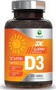 Vitamin D3 5000iu (125 mcg) immunforsvar - høj potens D-vitamin Kosttilskud til ben, tænder, muskel - Nature 's VIT D, Vegan, Gluten Free, Raspberry Flavor - 120 tyggetabletter