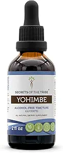 Secrets of the Tribe Yohimbe Alcohol-Free Liquid Extract, Wildcrafted Yohimbe (Pausinystalia yohimbe) Dried Bark Tincture Supplement (2 FL OZ)