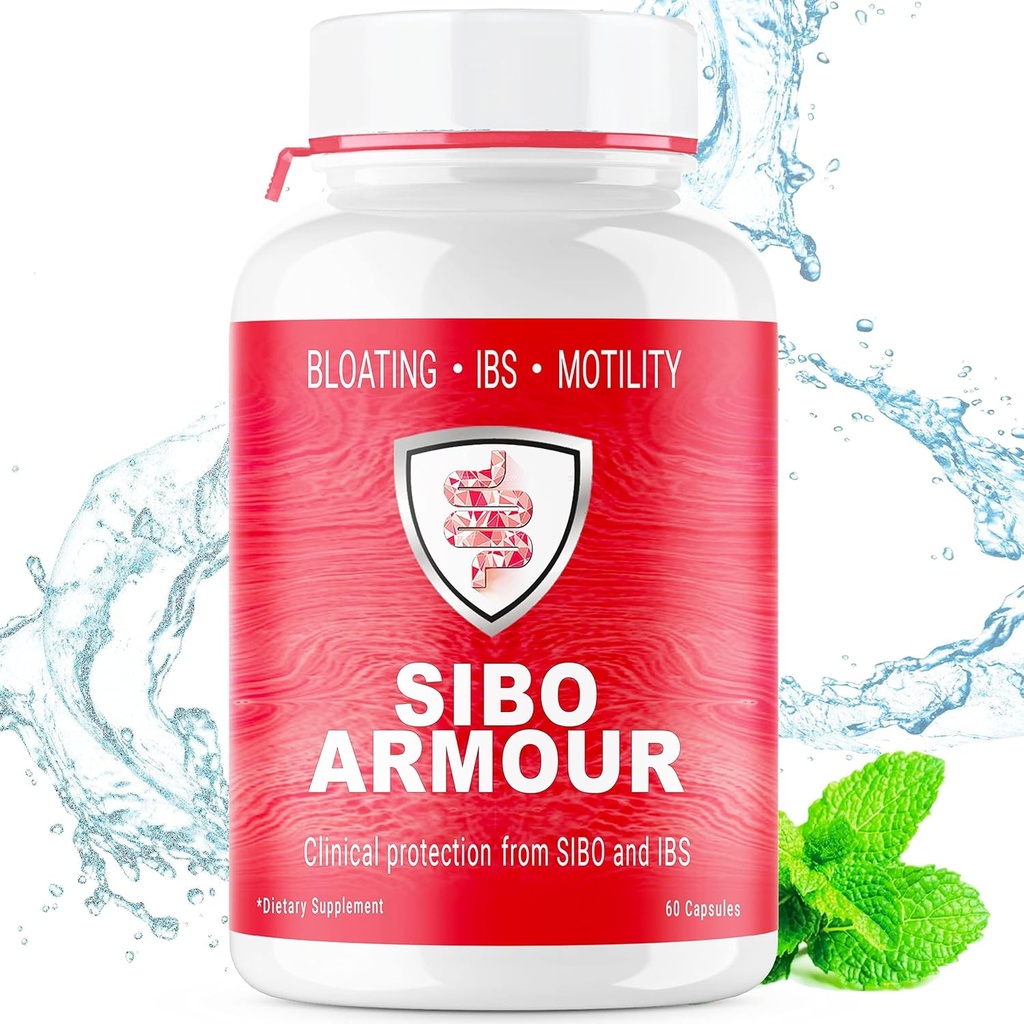 SIBO- 124; IBS Relief (Clinical Grade Treatment) Bloating, Diarré, Leaky Gut, Gast- 124; Delayed Release Peppermint