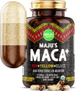 Maju Superfoods 4- in-1 Maca Root Capsules, Organic Black, Yellow & Red Roots w Black Pepper Extract for Absorption (120 ct)