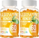 Glucosamin Chondroitin Gummies med MSM & Elderberry Extra Strength - fælles støtte, Antioxidant immunsupport supplement til voksne, Mænd & Women120 Orange Gummies