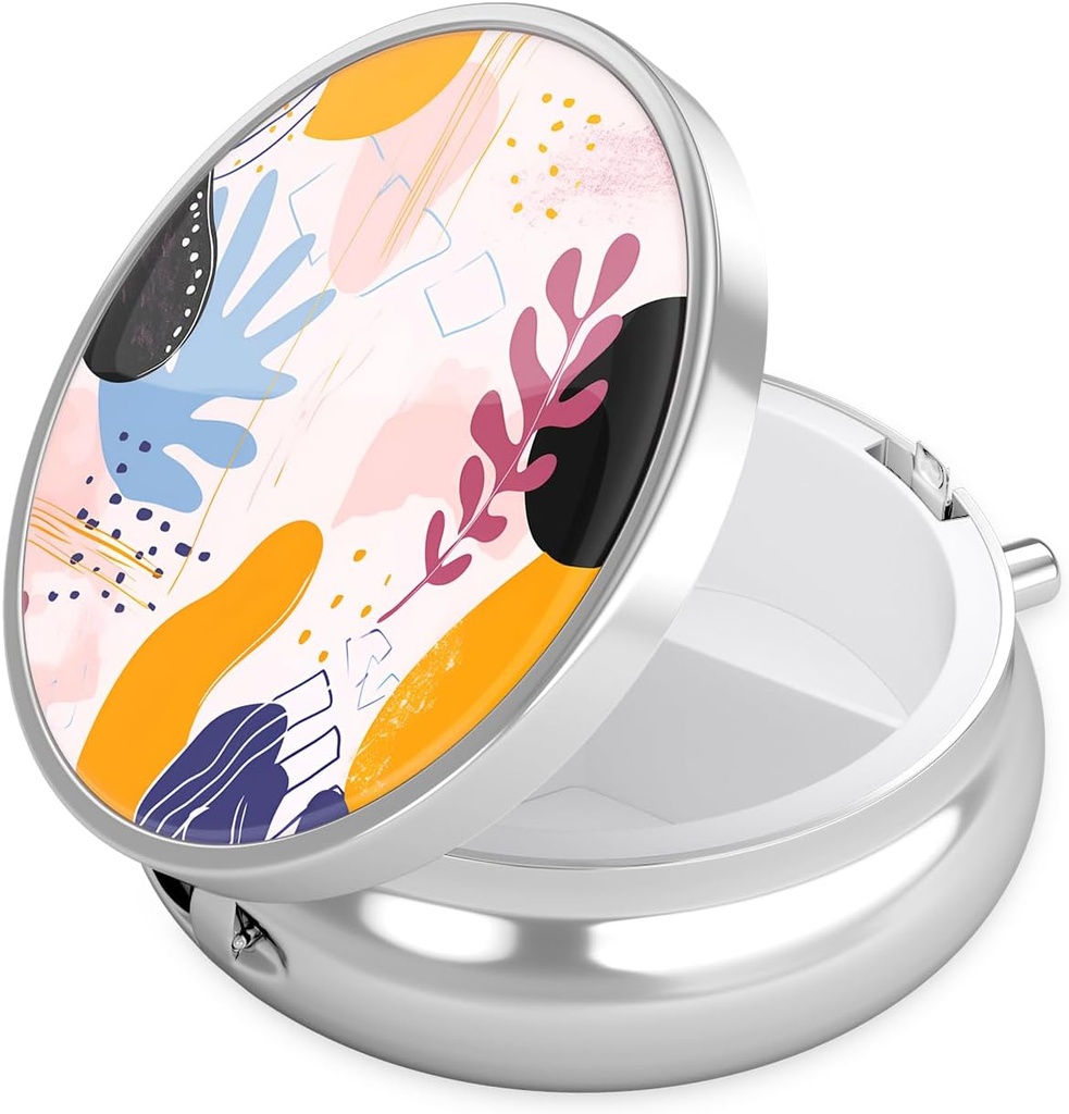 Nipichsha Pill Box, Lille Pill sag for purse & Pocket, Cute Travel Medicine Organizer, Portable Medicine Container Holder til at holde vitaminer, Medicin, Fish Oil & Supplement, Floral Fantasy
