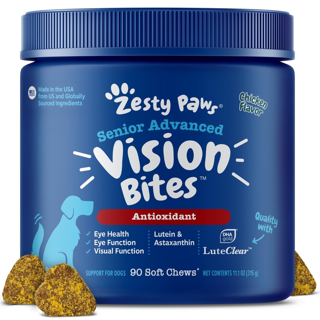 Zeress Paws Eye supplement til hunde - Vision Support med antioxidanter & Omega 3 Fedtsyrer - 90 Tyg