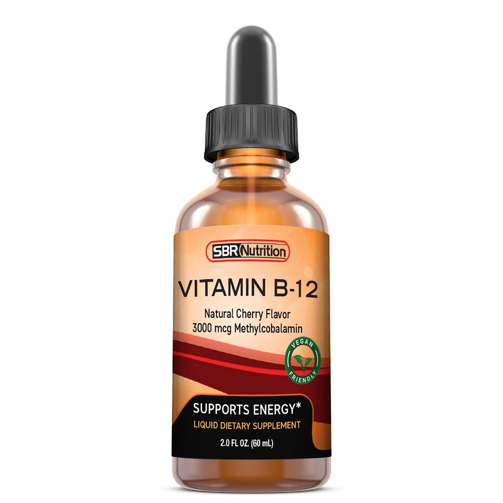 Vitamin B12 Sublingual Liquid Drops - Methylcobalamin, VIT B 12 Understøtter Energi, Max Absorption, 3000mcg Per Servering, 60 Servering, Non- GMO, Vegansk Friendly, Fremstillet i USA