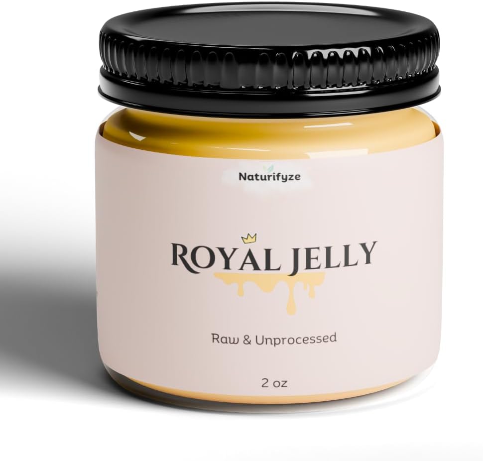 100% Pure Royal Jelly - Rå & ubehandlet, pakket med vitaminer og aminosyrer, Natural Skincare (2oz)