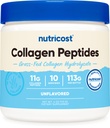 Nutricost Collagen Peptider Powder 4 oz (Unflavored) Type I, Type III Collagen - Grass- Fed, Gluten fri og ikke-GMO