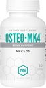 NBI Osteo- MK4 Knoglerådgivning af 124; D-vitamin & K Complex af 124; 45mg vitamin K2 (MK4) til stærk bone sundhed & funktion af 124; 60ct Veggie kapsler