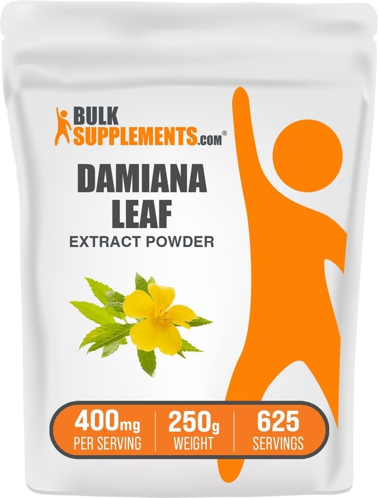 BulkSupplements.com Damiana Extract Powder - Damiana Supplement, Herbal Supplement - Vegan & Gluten Free, 400mg per Serving, 250g (8,8 oz) (Pack of 1)