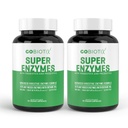 GOBIOTIX fordøjelsesenzymer tillæg med Prebiotika og probiotika til kvinder og mænd - Gut Health, Gluten fordøjelse, lactose Absorption, Plantebaserede kosttilskud - 120 kapsler