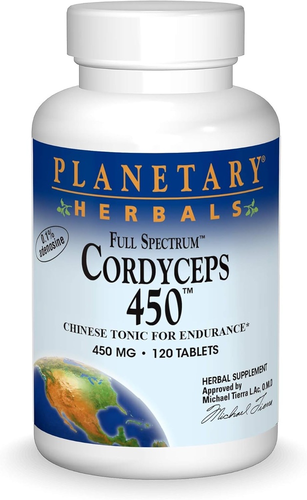 Planetariske Herbals Cordyceps 450 Fuld Spectrum, Kinesisk Tonic for Endurance