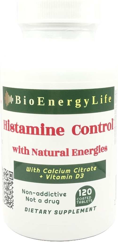 Histamine Control with Natural Energies - 120 Tablets - with Natural Frequencies of HNMT and DAO enzymes to Help Control Histamine Levels