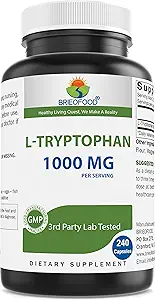 Brieofood L- Tryptophan 1000mg per servering - 240 kapsler - Understøtter Poisitive Mood & Afslapning