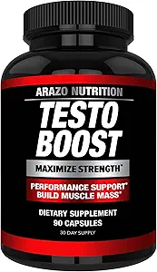 Arazo Nutrition TestoBoost Test Booster Supplement - Potent & Natural Herbal Pills - Boost Muskelvækst - Tribulus, Epimedium, Hawthorn, Zink, Minerals