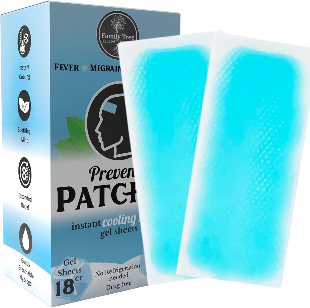 18 Køling Gel Head Strips til Hovedpine, Feber, og ubehag: Preventa Patches