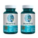 NEURIVA Plus brain supplement til hukommelse, fokus og koncentration + kognitiv funktion med klinisk testet Nootropics Phosphatidylserin og Neurofaktor, VIT B6 & B12, 30 Count Capsules (2 Pack)