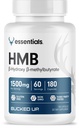 Bucked Up HMB (Beta-Hydroxy Beta-Methylbutyrate) 1500mg Per Serving, Essentials (60 Servings, 180 Capsules)