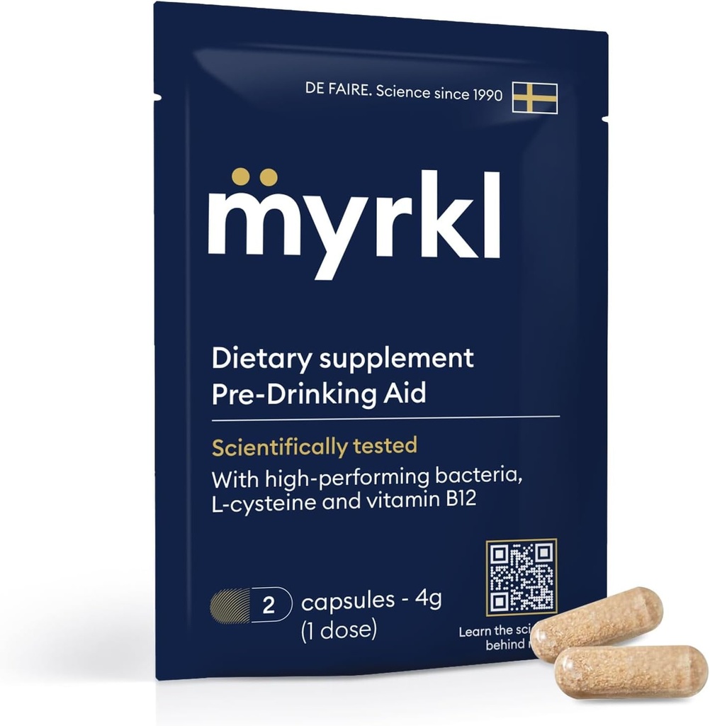 Unik Pre- Drikketilskud til leversundhed support, Hjælper Morgenenergi med High- Performing Probiotic, L Cysteine & Vitamin B12, Social Aften, Party & Vacation Essentials, 10 kapsler