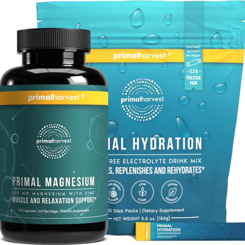 Hydrering Pulver & Magnesium Kompleks Kosttilskud til mænd ved Primal Høst, Bundle