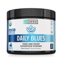 Zhou Daily Blues - Blue Spirulina Powder Organic, Blue Algae Energy Superfood supplement til Smoothie, Vegan Drink Mix - Blueberry Flavor, 4.22 oz (25 Servere)