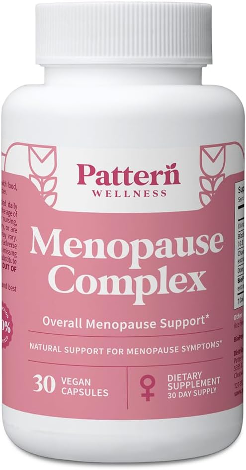 Mønster Wellness Menopause Complex - Urtetilskud til kvinders Wellness & Hormone Health Support - med Black Cohosh, DIM & Bioperine ® - 30 Veganske kapsler, 3. parts testet