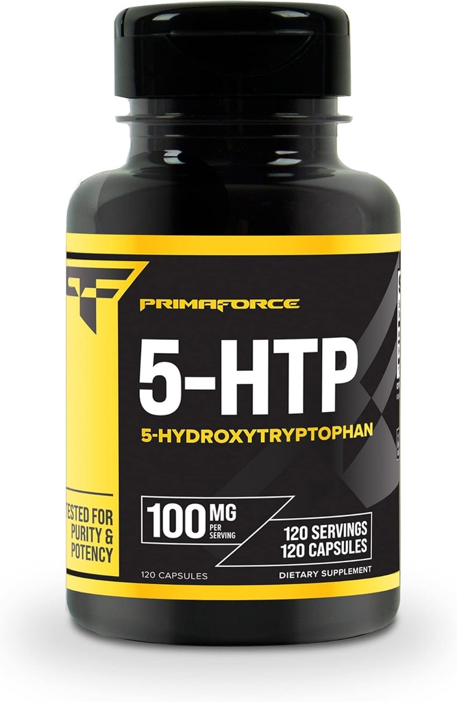 Primaforce 5- HTP 100mg Supplement, 120 Kapsler, 100mg Per Serving, 5- Hydroxytryptophan