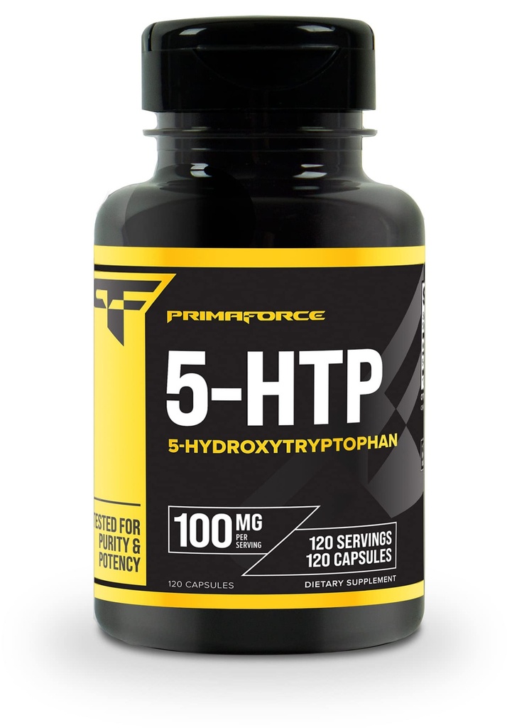 Primaforce 5- HTP 100mg Supplement, 120 Kapsler, 100mg Per Serving, 5- Hydroxytryptophan
