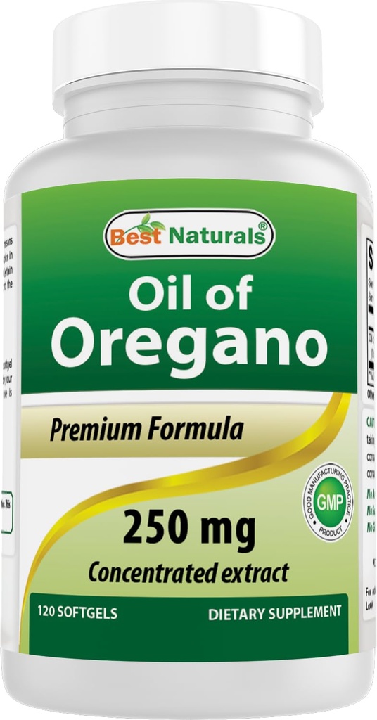 Bedste Naturals Oregano Oil 250 Mg Softgels, 120Count