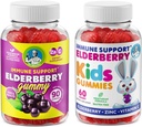 DR. MORITZ Elderberry Gummies for Kids and Family- Immunsystem Booster og sundhedsstøtte med Black Sambucus Elderberries Extract - Vitamin og Zink Herbal Immunitet Boost supplement til børn