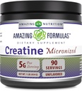Amazing Formulas Mikronized Creatin Monohydrat Powder Supplement- 124; 5000 mg Per Serving - 124; Ideal Pre & Post Workout Supplement- 124; Made in USA (1 LB, Unflavored)
