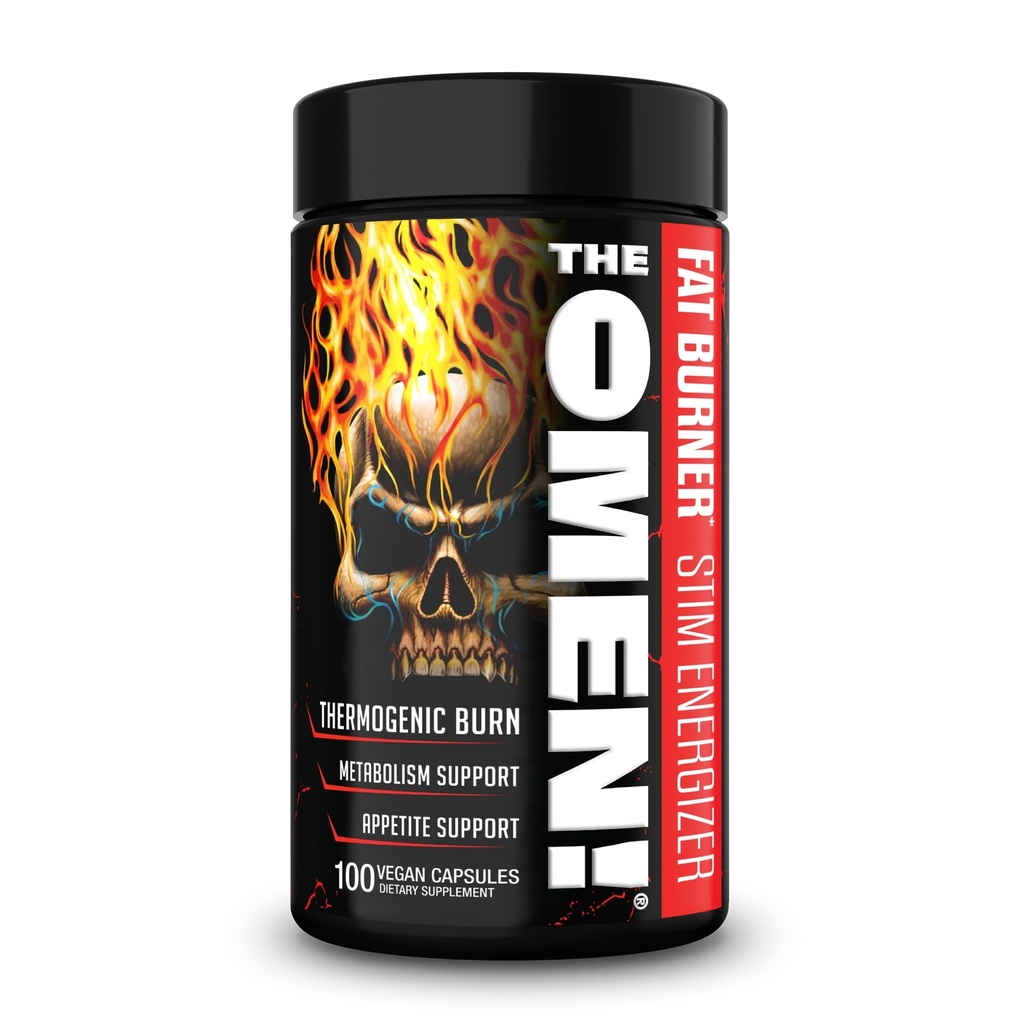 JNX SPORTS The Omen! Termogen fedtforbrænder - Kosttilskud til mænd og kvinder med L Carnitin Note 124; Appetite Suppressant & Metabolisme Booster Note 124; 100 kapsler