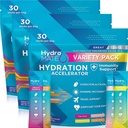 HydroMAT Electrolyte Powder Variety Pack Bulk Hydration Pakninger Lavt sukker 90 Tælling