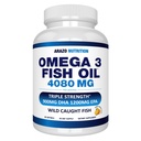 Arazo Nutrition Wild fanget Omega 3 Fish Oil - 90 Soft Gels - 4,080mg High EPA 1200mg DHA 900mg Lemon Flavor Burpless Softels