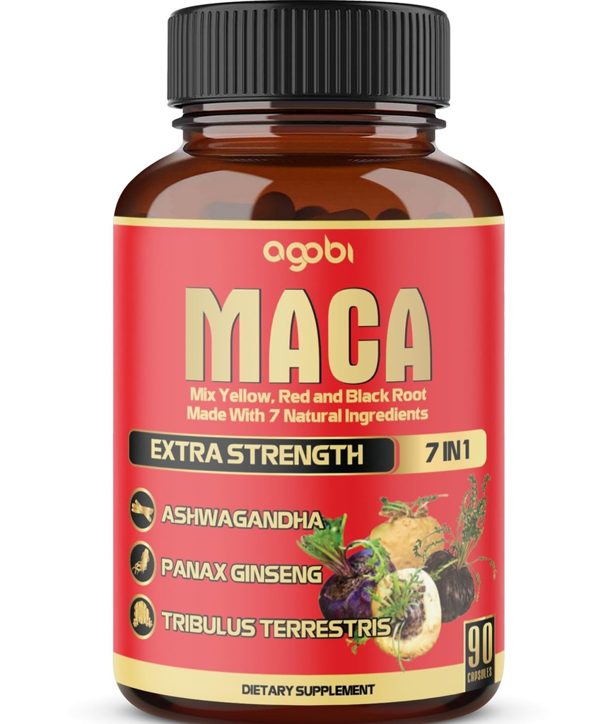 Maca Root Kapsler - Understøtter naturlig sundhed - Energi - Performance & Mood Supplement - Forbedret blodgennemstrømning 3-måneders forsyning